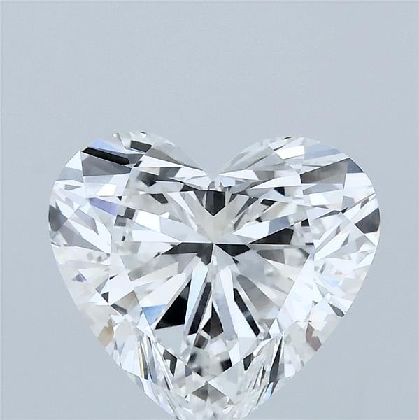 2.51 Carat Heart Lab Grown Diamond, Excellent Polish, E Color, VVS2 Clarity