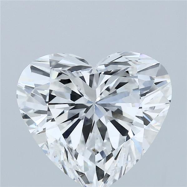 3.00 Carat Heart Lab Grown Diamond, Excellent Polish, D Color, VS1 Clarity