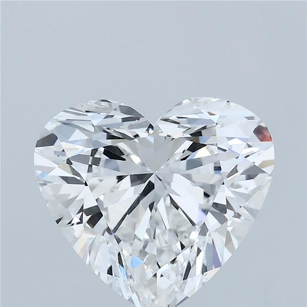 3.00 Carat Heart Lab Grown Diamond, Excellent Polish, E Color, VVS2 Clarity