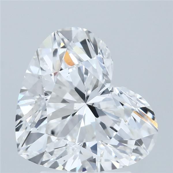 3.01 Carat Heart Lab Grown Diamond, Excellent Polish, E Color, VS2 Clarity