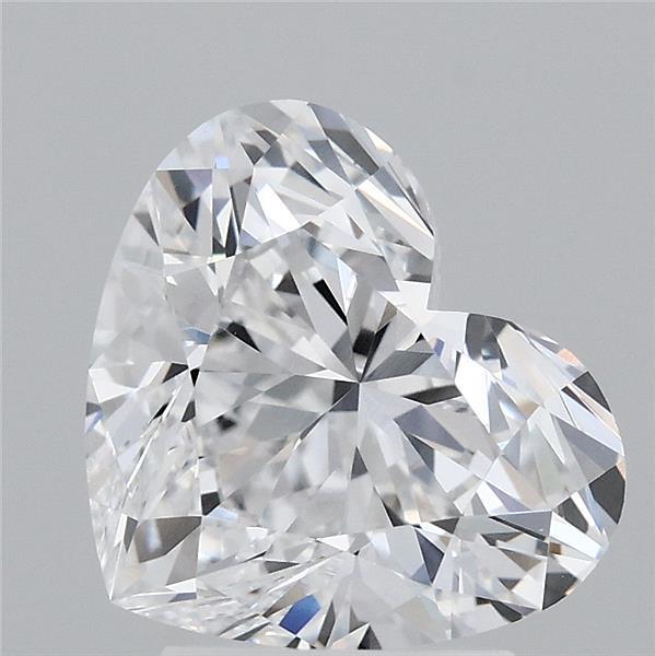 3.02 Carat Heart Lab Grown Diamond, Excellent Polish, D Color, VVS1 Clarity