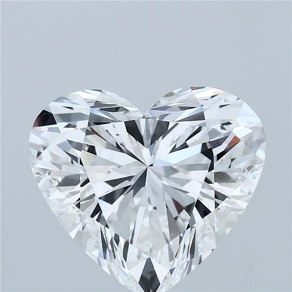 3.02 Carat Heart Lab Grown Diamond, Excellent Polish, D Color, VVS2 Clarity