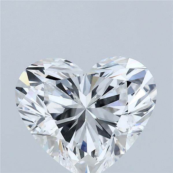 3.06 Carat Heart Lab Grown Diamond, Excellent Polish, E Color, VVS2 Clarity