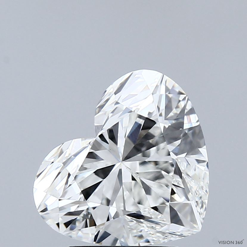 3.12 Carat Heart Lab Grown Diamond, Excellent Polish, F Color, VVS2 Clarity