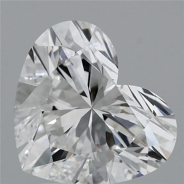 3.61 Carat Heart Lab Grown Diamond, Excellent Polish, E Color, VVS2 Clarity
