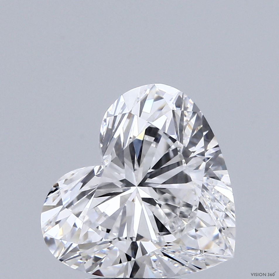3.76 Carat Heart Lab Grown Diamond, Excellent Polish, E Color, VVS2 Clarity