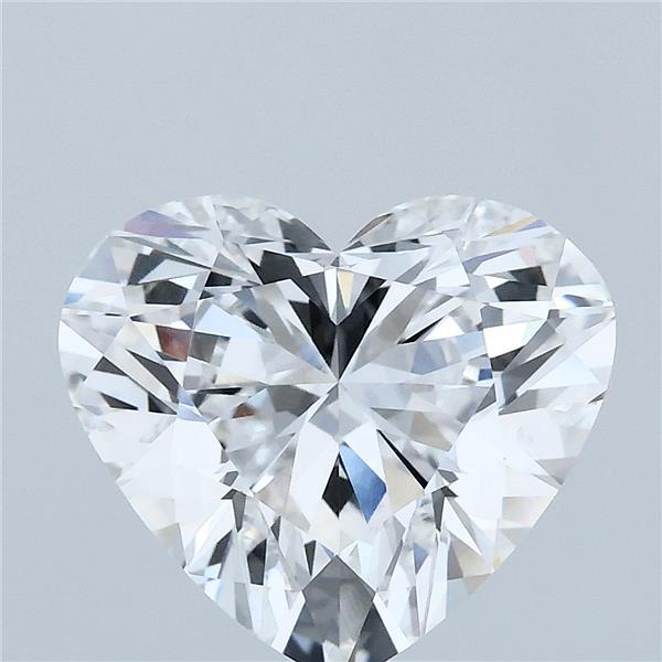 4.01 Carat Heart Lab Grown Diamond, Excellent Polish, D Color, VVS2 Clarity