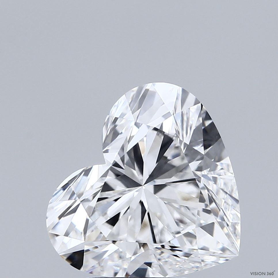 4.11 Carat Heart Lab Grown Diamond, Excellent Polish, D Color, VVS2 Clarity