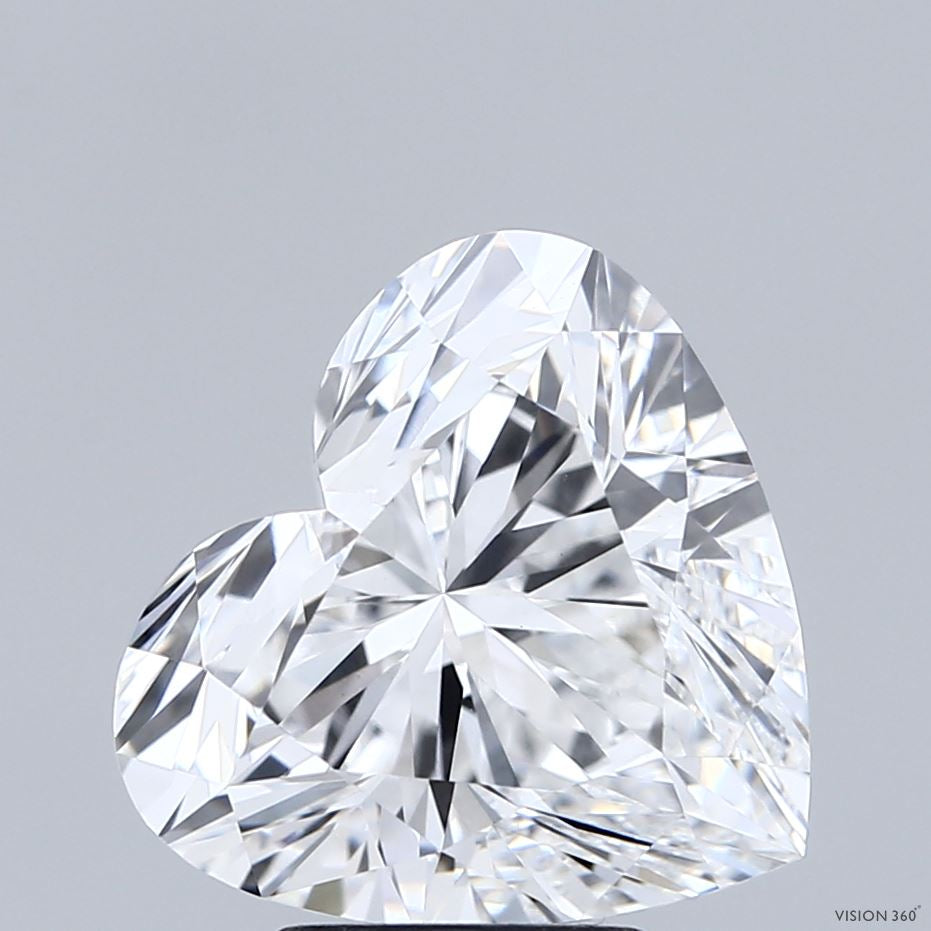 4.51 Carat Heart Lab Grown Diamond, Excellent Polish, D Color, VVS2 Clarity