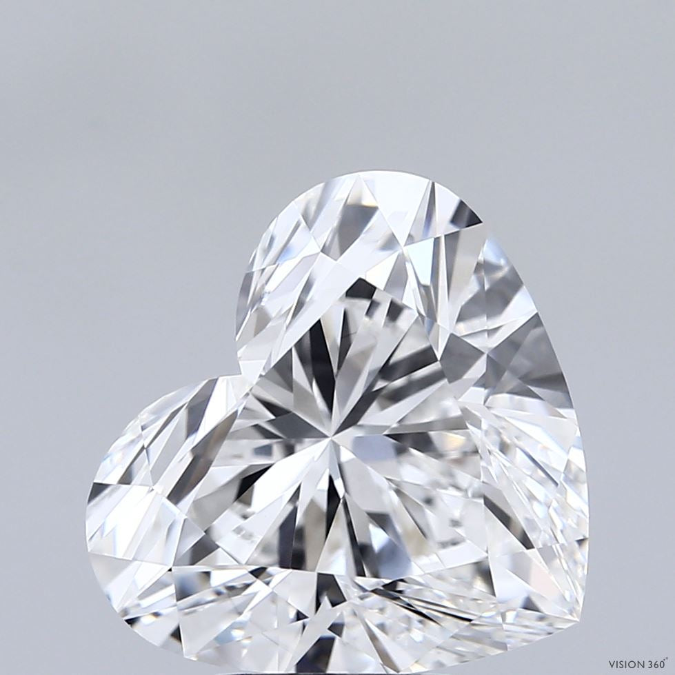 5.01 Carat Heart Lab Grown Diamond, Excellent Polish, E Color, VVS2 Clarity