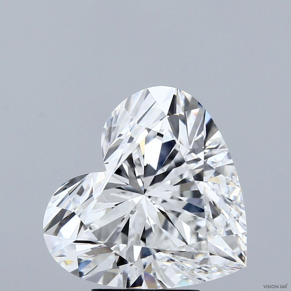 5.02 Carat Heart Lab Grown Diamond, Excellent Polish, E Color, VVS2 Clarity