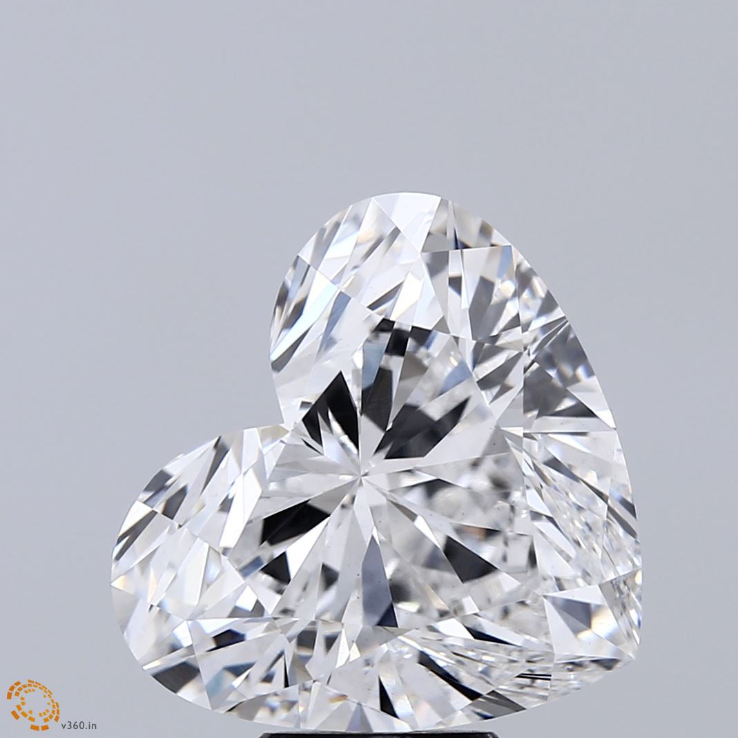 7.52 Carat Heart Lab Grown Diamond, Excellent Polish, E Color, VS1 Clarity