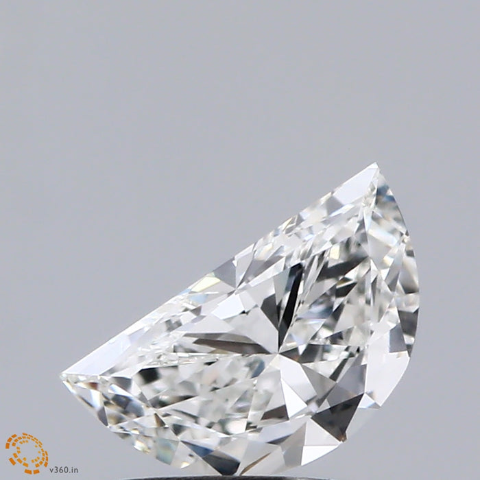 0.77 Carat Half Moon Lab Grown Diamond, Very Good Polish, F Color, VVS1 Clarity
