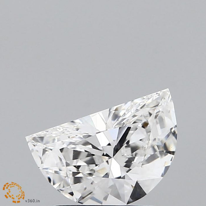 0.90 Carat Half Moon Lab Grown Diamond, Very Good Polish, E Color, VS1 Clarity