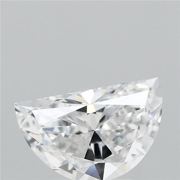 1.75 Carat Half Moon Lab Grown Diamond, Excellent Polish, E Color, VVS2 Clarity