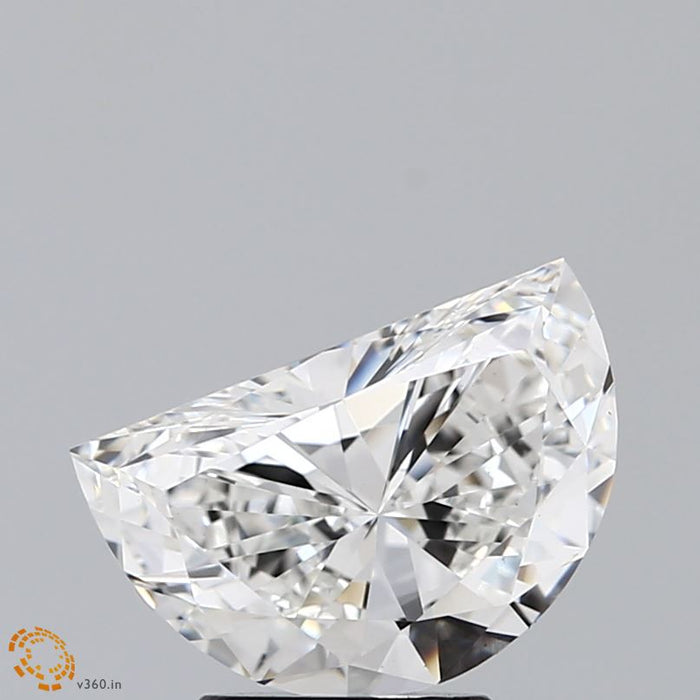 2.08 Carat Half Moon Lab Grown Diamond, Excellent Polish, F Color, VS1 Clarity