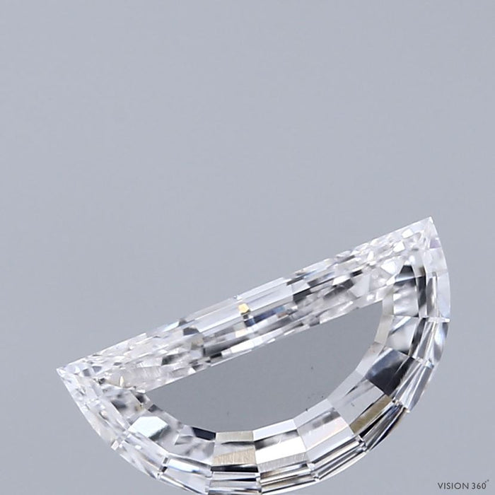 1.09 Carat Half Moon Rose Cut Lab Grown Diamond, Very Good Polish, F Color, VS1 Clarity