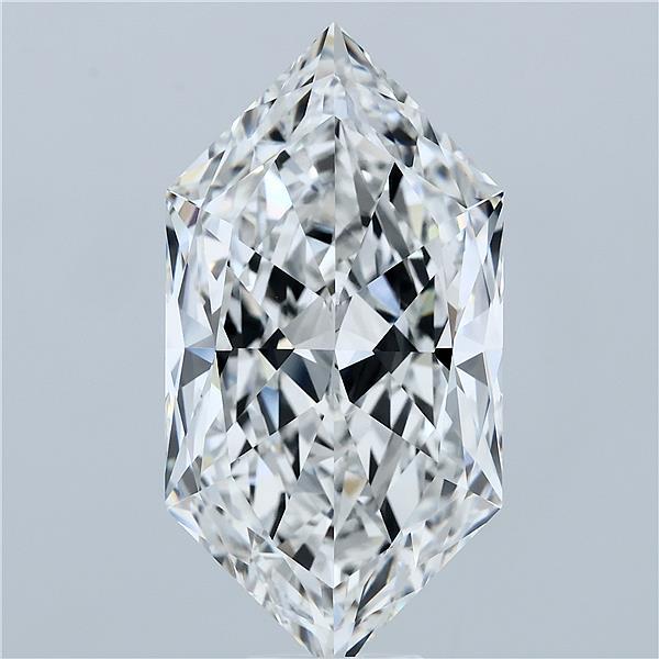 11.26 Carat Hexagonal Modified Step Cut Lab Grown Diamond, Excellent Polish, E Color, VVS2 Clarity