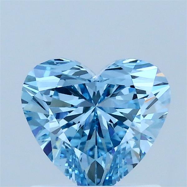 1.01 Carat Heart Lab Grown Diamond, Fancy Vivid Blue Color, VS2 Clarity