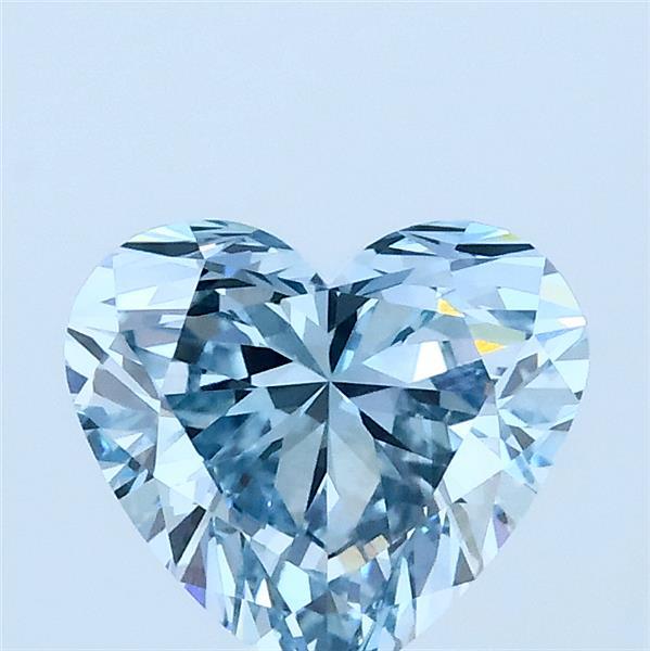 1.50 Carat Heart Lab Grown Diamond, Fancy Intense Blue Color, VS1 Clarity