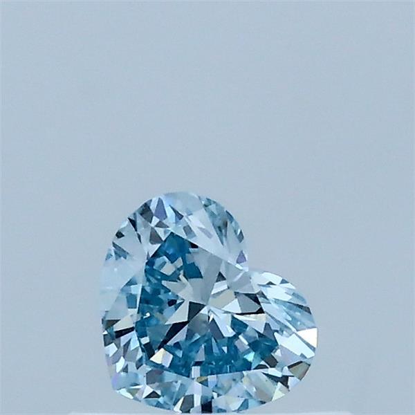 0.31 Carat Heart Lab Grown Diamond, Fancy Vivid Blue Color, VS1 Clarity