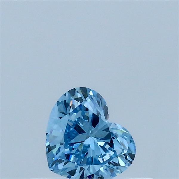 0.30 Carat Heart Lab Grown Diamond, Fancy Vivid Blue Color, VVS2 Clarity