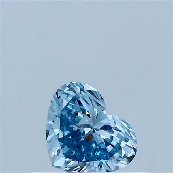 0.33 Carat Heart Lab Grown Diamond, Fancy Vivid Blue Color, VS1 Clarity