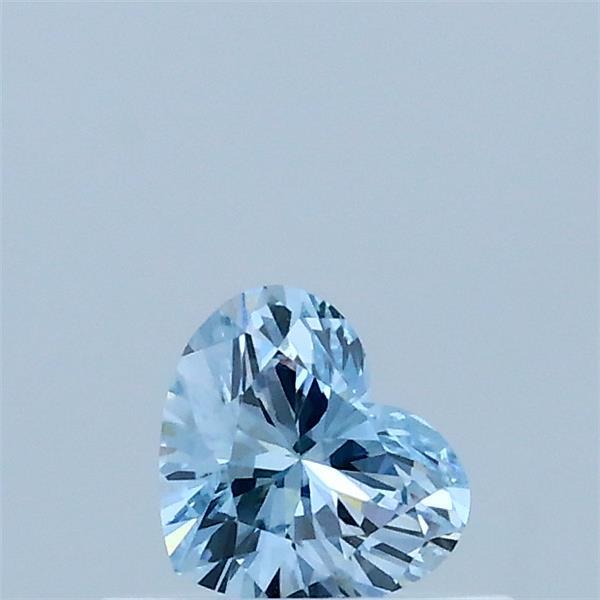 0.32 Carat Heart Lab Grown Diamond, Fancy Intense Blue Color, VVS2 Clarity