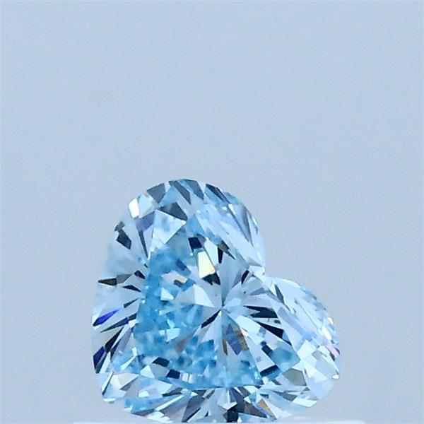 0.45 Carat Heart Lab Grown Diamond, Fancy Vivid Blue Color, VVS2 Clarity