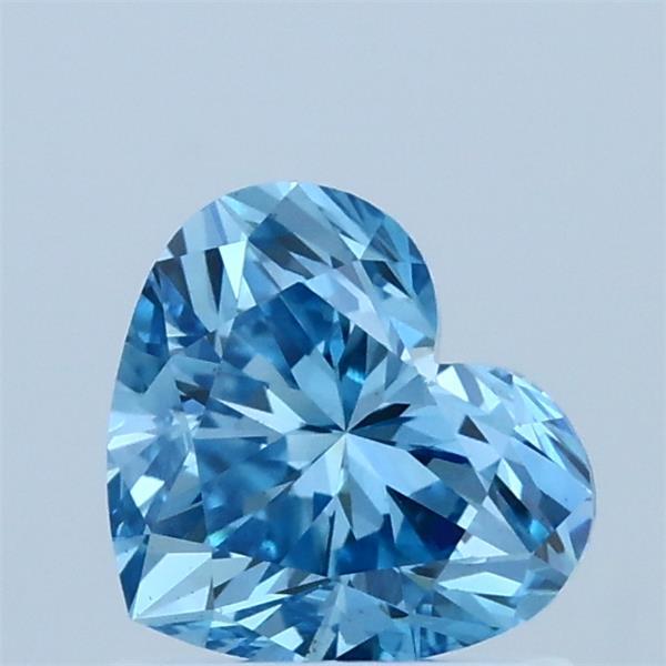 1.00 Carat Heart Lab Grown Diamond, Fancy Vivid Blue Color, VS1 Clarity