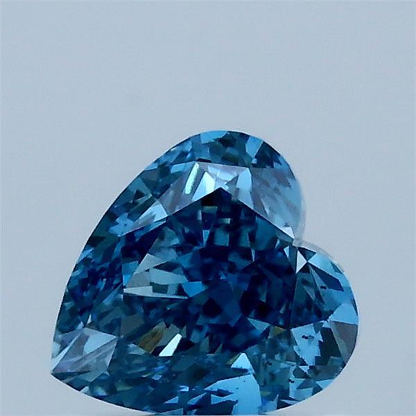 1.13 Carat Heart Lab Grown Diamond, Fancy Vivid Blue Color, VS2 Clarity