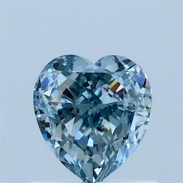 1.00 Carat Heart Lab Grown Diamond, Fancy Light Greenish Blue Color, VS1 Clarity