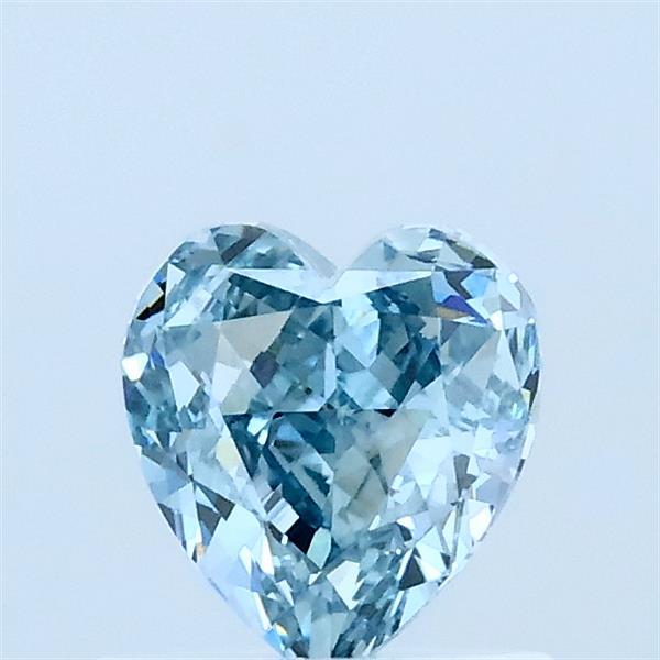 0.92 Carat Heart Lab Grown Diamond, Fancy Intense Blue Color, VVS2 Clarity
