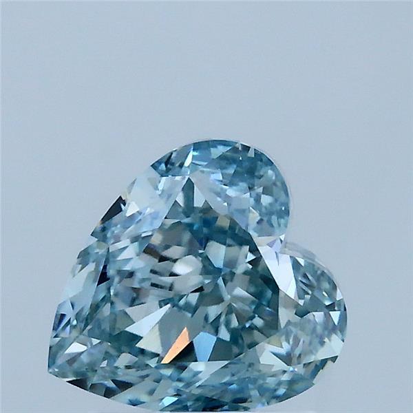 2.07 Carat Heart Lab Grown Diamond, Fancy Intense Bluish Green Color, VS1 Clarity