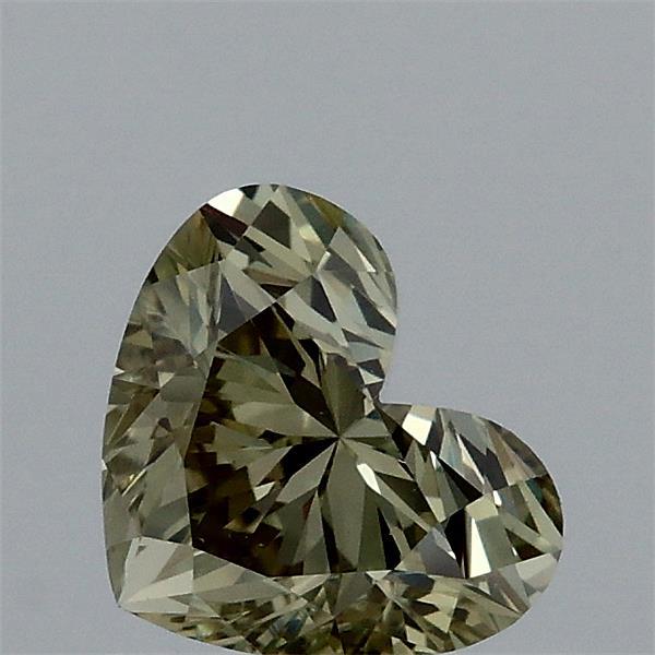 0.80 Carat Heart Lab Grown Diamond, Fancy Vivid Green Color, VVS2 Clarity