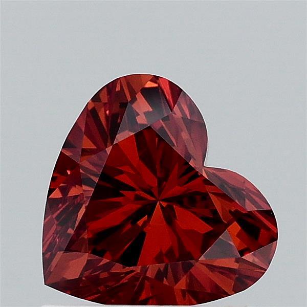 0.97 Carat Heart Lab Grown Diamond, Fancy Vivid Orange Color, VS2 Clarity