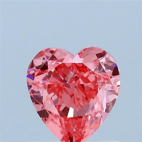 1.13 Carat Heart Lab Grown Diamond, Fancy Vivid Pink Color, VVS2 Clarity