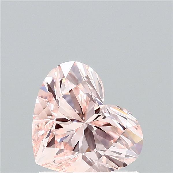 1.07 Carat Heart Lab Grown Diamond, Fancy Pink Color, VVS2 Clarity