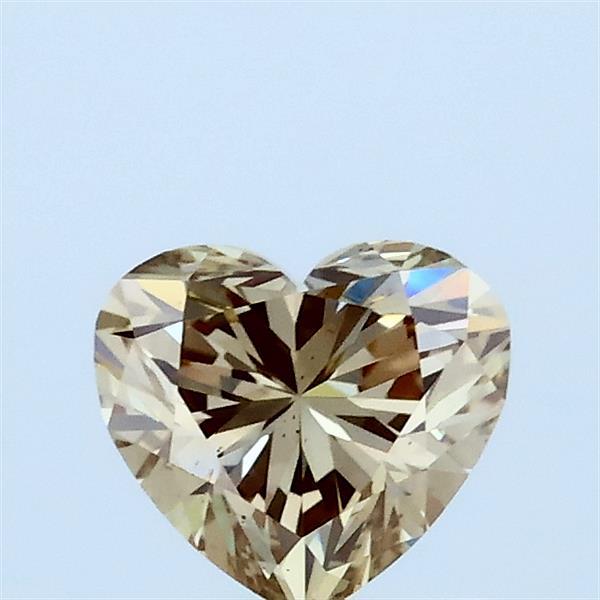 0.72 Carat Heart Lab Grown Diamond, Fancy Brownish Yellow Color, VS2 Clarity