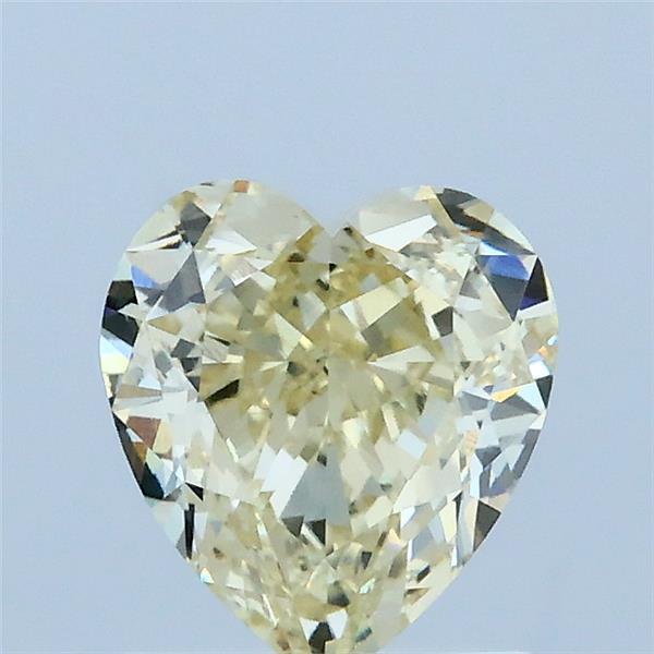 1.53 Carat Heart Lab Grown Diamond, Light Yellow Color, VVS2 Clarity