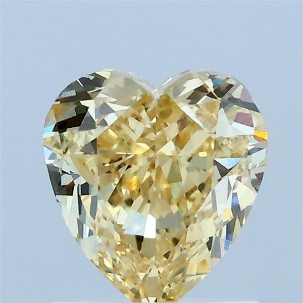 1.50 Carat Heart Lab Grown Diamond, Fancy Yellow Color, VVS1 Clarity