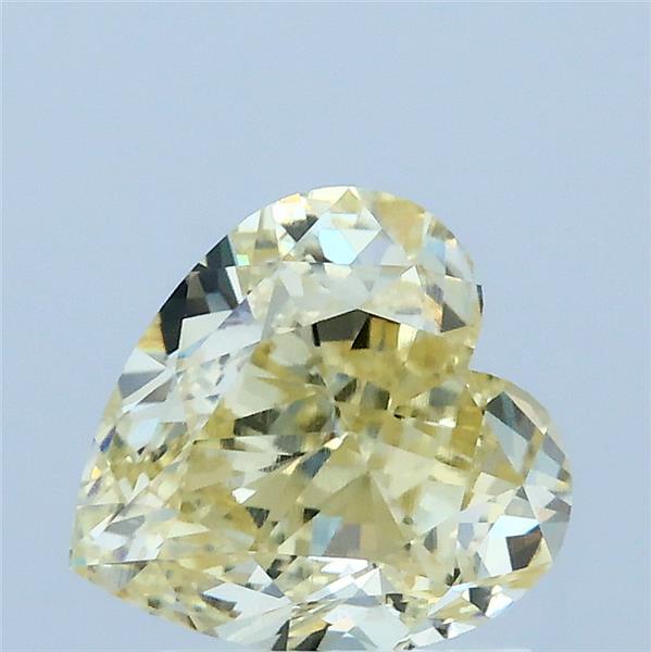 2.18 Carat Heart Lab Grown Diamond, Fancy Light Yellow Color, VS1 Clarity