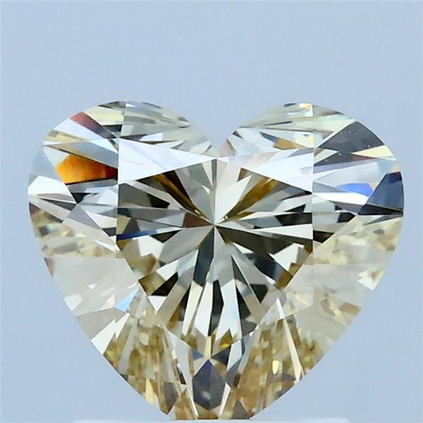 1.58 Carat Heart Lab Grown Diamond, Fancy Light Yellow Color, VS1 Clarity