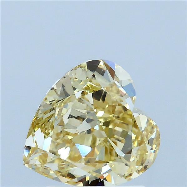 2.50 Carat Heart Lab Grown Diamond, Fancy Light Yellow Color, VS1 Clarity