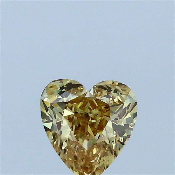 0.52 Carat Heart Lab Grown Diamond, Fancy Brownish Yellow Color, VVS2 Clarity