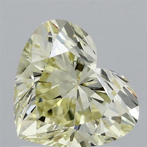 1.46 Carat Heart Lab Grown Diamond, Fancy Yellow Color, VS1 Clarity
