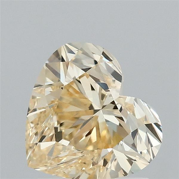 1.51 Carat Heart Lab Grown Diamond, Fancy Intense Yellow Color, VS1 Clarity