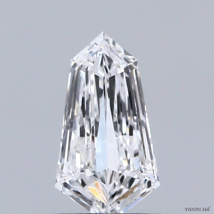 0.43 Carat Hexagonal Step Cut Lab Grown Diamond, Very Good Polish, D Color, VVS2 Clarity