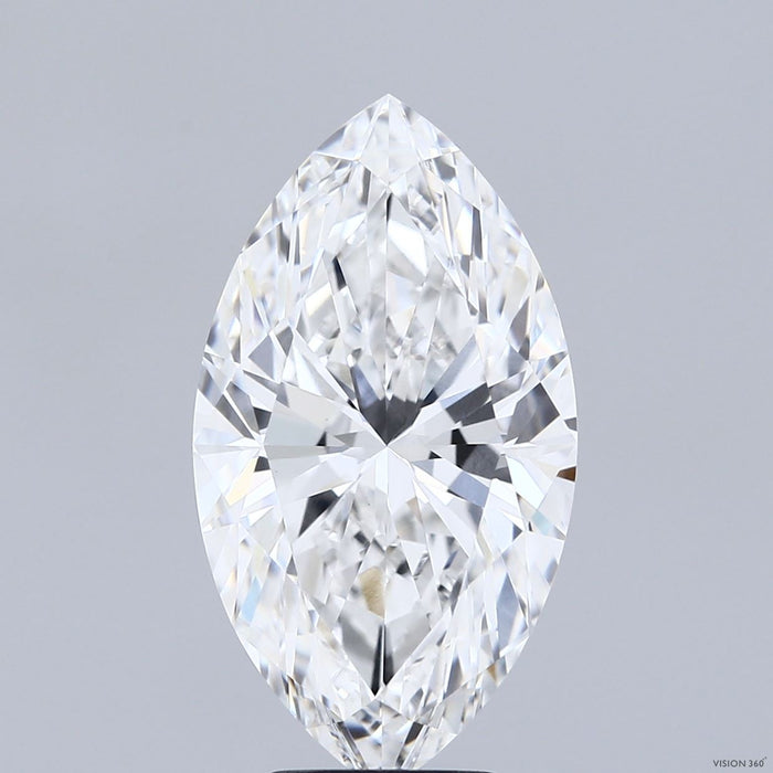 5.50 Carat Marquise Lab Grown Diamond, Excellent Polish, E Color, VVS2 Clarity