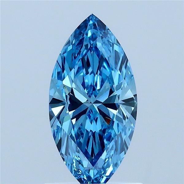 1.02 Carat Marquise Lab Grown Diamond, Fancy Vivid Blue Color, VVS2 Clarity